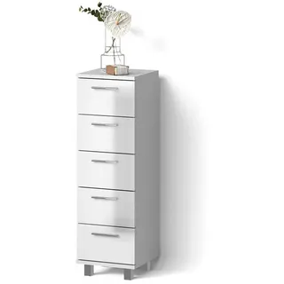 livinity Livinity® Badschrank Eisak, Weiß Hochglanz, 30 x 95 cm