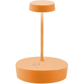 Zafferano, Swap Mini Lampe, Wiederaufladbare und Kabellose Tischlampe mit Touch Control, Geeignet für den Innen- und Außenbereich, Dimmer, 2700 K, Höhe 14,8 cm, Farbe Orange