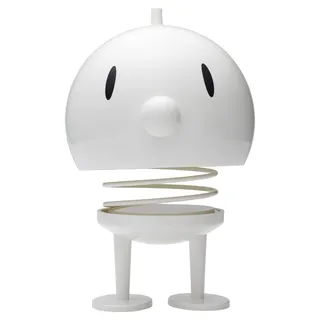 Hoptimist Bumble Wackelfigur - Skandinavische Deko - Extra Groß (XL), Weiß | Lustige Figur für Büro, Schreibtisch, Zuhause oder Auto - Ideal als Kleines Geschenk und Glücksbringer - 15 x 15 x 24 cm