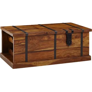 FineBuy Couchtisch Sheesham Massivholz Truhe mit Stauraum Wohnzimmertisch