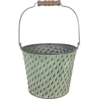 A.H.G. Eimer Verzinkt mit Henkel und Rautenstanzung Grün Ø 17,5 cm x 14 cm