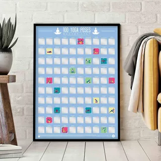 GR Gift Republic Gift Republic 100 Yoga-Posen Eimer Liste Rubbelposter
