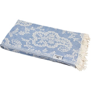 carenesse Jacquard Hamamtuch Paisley 90 x 175 cm blau I Edles Hamam Handtuch 100% saugfähige Baumwolle mit hochwertiger Webung I Pestemal/Fouta weich & zart I Leichtes Hamam Strandtuch kompakt