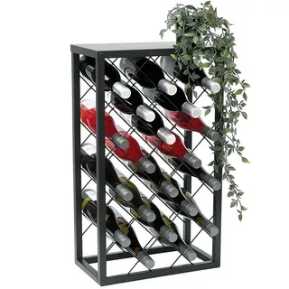 DanDiBo Weinregal für 20 Flaschen Metall Schwarz 68 cm , 40x68x22 cm , Weinregale
