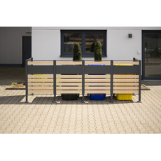 Bild von Mülltonnenbox Planum für 4 x 240 l 320 x 80 x 120 cm anthrazit/holzoptik