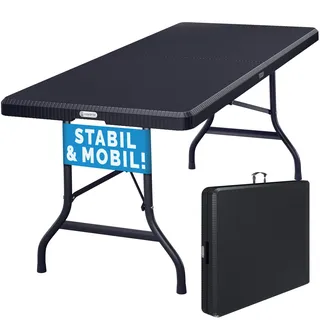 CASARIA Klapptisch 180 x 75 x 73 cm schwarz