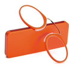 KoKoBin Unisex Lesegläser Kompakte Sehehilfe Mini Nose Clip Bügellose Lesebrille Rutschfest Lesehilfe- Immer griffbereit(Orange,+3.5)