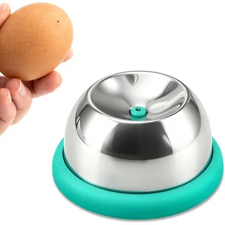 Eierpikser Eierpicker aus Edelstahl und Kunststoff – Praktischer Eierlocher für rohe und gekochte Eier mit ergonomischem Handle, Grün