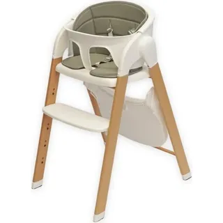 Hochstuhl bis 110kg, Kinderhochstuhl weiß verstellbar Sicherheitsgurt klappbar - Weiß