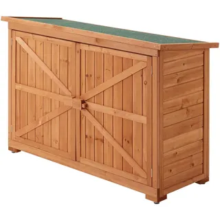 [en.casa] Geräteschrank Kerteminde 1,28 x 0,5 m Braun