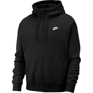 Nike Herren Sportswear Club Fleece Hoodie Mit Durchgehendem Reißverschluss, Black/Black/White, L EU