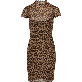 URBAN CLASSICS Mesh Double Layer Kleid Leo Orange L