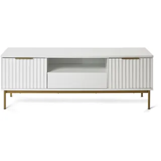 Jahnke Carve TV 140 Lowboard 140 cm Gold/Weiß Metall/Holzwerkstoff
