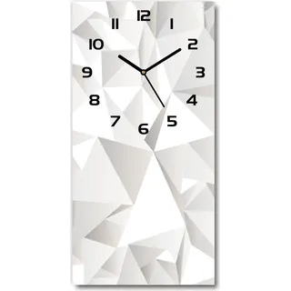 Wanduhr aus Glas – 30x60 cm - Glasbild - Glasuhr - Gehärtetes Glas -Abstrakter Hintergrund - Weiß