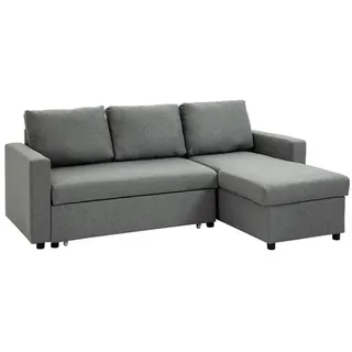 Homcom Ecksofa mit Schlaffunktion Stauraum Schlafsofa mit Chaiselongue L-Form