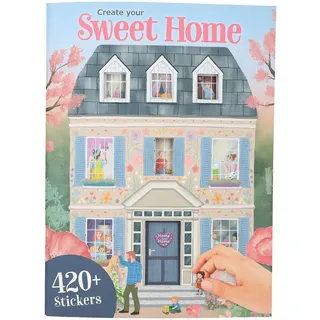 trends by depesche Depesche 13806 Create Your Sweet Home - Stickerbuch mit 24 Seiten zum Gestalten verschiedener Räume, inkl. mehr als 420 Sticker