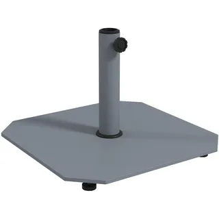 Outsunny Sonnenschirmständer aus Metall 18,5 kg , Grau , 49.5x49.5 cm , Sonnenschutz, Sonnenschirmständer