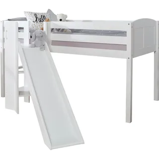 TICAA Hochbett Ekki 90 x 200 cm Kiefer massiv weiß