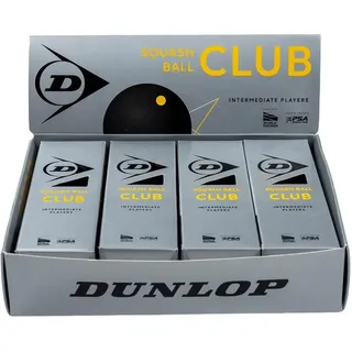 Dunlop Club Single Yellow Dot Squashbälle - Black - 12 Kugeln