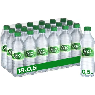 ViO Wasser Medium - Natürliches Mineralwasser mit weniger Kohlensäure - mit weichem Geschmack - Sprudelwasser in umweltfreundlchen Einweg Flaschen (18 x 500 ml)