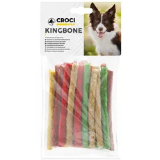 Croci King Bone – Kaubelohnungs-Snackstick für Hunde aus Rindsleder, Dentalstick zur Zahnreinigung, 13 cm – 25 STK