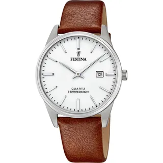 Festina Herren Uhr mit Datumsanzeige - Braun/Weiß