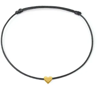 Selfmade Jewelry Fußkettchen Damen Herz Größenverstellbare Fußkette Fußschmuck Handmade in Germany Inkl. Geschenk-Verpackung (Gold - Schwarz)