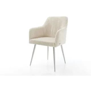 DeLife Esszimmerstuhl Greg-Flex Cord beige 4-Fuß konisch