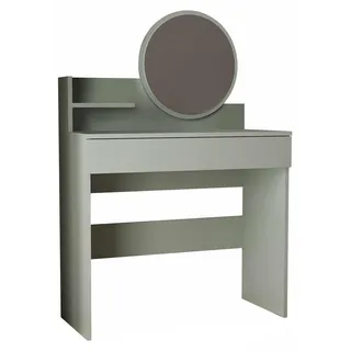 Schminktisch mit Spiegel aus Holz "Harmony Mini Round" - 90 x 40 x 133 cm - Grün - Grün