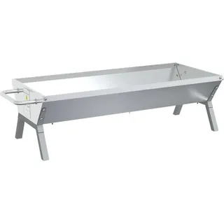 vidaXL Grill Silbern 118x42x30,5 cm Edelstahl - Silber