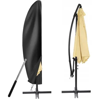 YOMKILU Schutzhaube für Trägerschirm Durchmesser 2-4 m, Stoffplane Oxford 420D mit Stab, Wasserfester UV Schneefang für Gartenschirm 265 x 40/70/50 cm