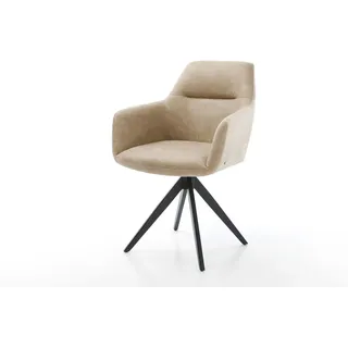 DeLife Esszimmerstuhl Pejo-Flex Mikrofaser beige schwarz