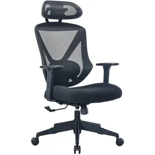 Novel Drehstuhl , Schwarz , Kunststoff, Textil , Drehkreuz , 74x114-124x70 cm , Sitzfläche 360° drehbar , Büromöbel, Bürostühle, Drehstühle