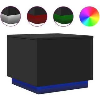 vidaXL Couchtisch mit LED-Leuchten Schwarz 50x50x40 cm - Schwarz
