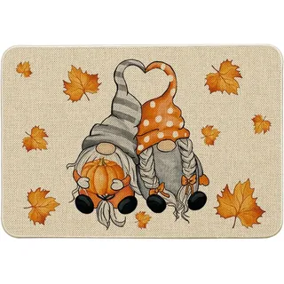 Artoid Mode Herbst Fußmatte Ahornblätter Kürbisse Gnom 40x60cm