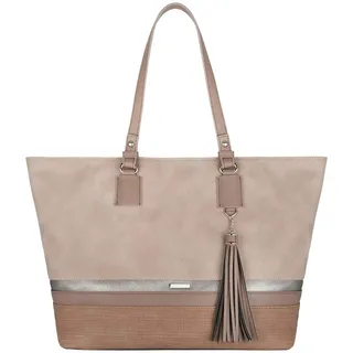 David Jones - Damen Tote Shopper Große Kapazitat - Schultertasche Weiche Leinwand Lange Henkel - Frau Mehrfarbig Gestreift Tragetasche - Shopping Handtasche A4 Arbeit Reise Schule Tasche - Pink