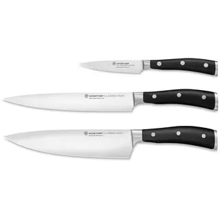 Wüsthof Classic Ikon Messerset 3-tlg. Schwarz/Silber