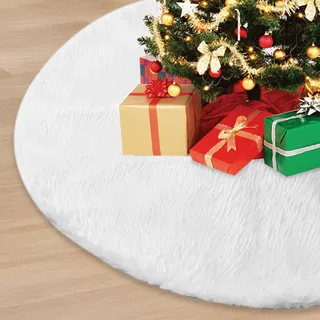 78CM Weihnachtsbaum Decke Weiss Plüsch Kunstfell Weihnachtsbaumdecke Christbaumständer Dekorationen Teppich Weihnachtsbaum Rock