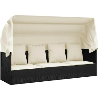 vidaXL Outdoor-Loungebett 203 x 58 x 56 cm Schwarz