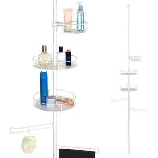 bremermann Teleskop-Badregal, weiß , Metall , 30x290x30 cm , Badezimmer, Badezimmerregale, Badregale