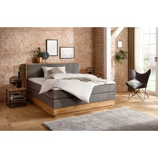 Home affaire Boxspringbett Cavan, Eiche, inkl. Bettkasten & Topper, verschiedene Härtegrade Home affaire anthracite