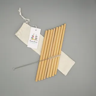 Mienloco 8er Set Bambus Strohhalm mit Bürste wiederverwendbar | umweltfreundlich, ökologisch, nachhaltig & plastikfrei