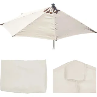 MCW Ersatzbezug für Sonnenschirm Halbrund Polyester Weiß
