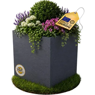 Ondis24 Pflanzkübel Blumenkübel Blumentopf Vulkan 40 mit Wasserspeicher Winterfest (Anthrazit)