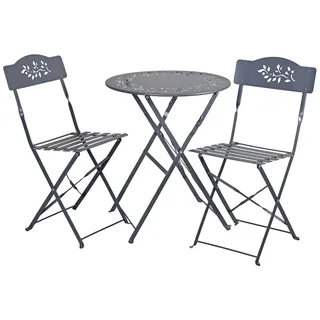 Möbelset 3 tlg. Gartenmöbel Balkonmöbel Stühle Tisch set Eisen Gartenset Metall