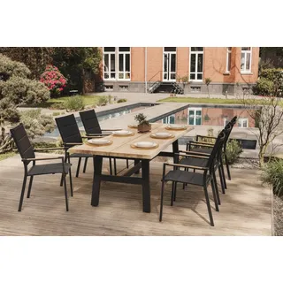 Niehoff Set Tavo, Nantes Highback I - Das Set besteht aus: 1 x Baumtisch Tavo, 6 x Stapelsessel Nantes Highback.