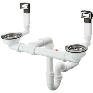 Hansgrohe Manuelle Ab- und Überlaufgarnitur D15-10 370 x 370 Edelstahl