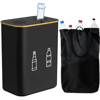 Relaxdays Pfandflaschen Sammelbehälter 160l Schwarz