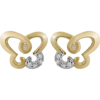 Orphelia Damen-Ohrstecker 925 Silber teilvergoldet Zirkonia weiß Rundschliff - ZO-7088/1