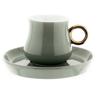 Mulex Espressotasse mit Untertasse 0,1 l Grau 12 St.
